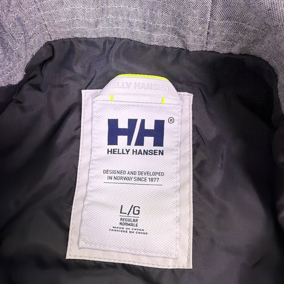 Helly Hansen Women's Large Full-Zip Long Rain Jacket Hooded White Zip Pockets - Picture 3 of 10